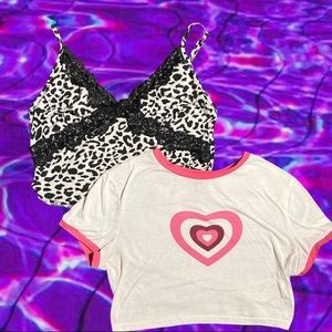 Y2k shirt bundle + earrings